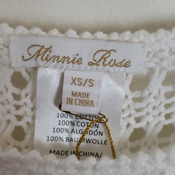 Minnie Rose white crochet top Size XS/S Boho Beachy Bohemian - Picture 2 of 6